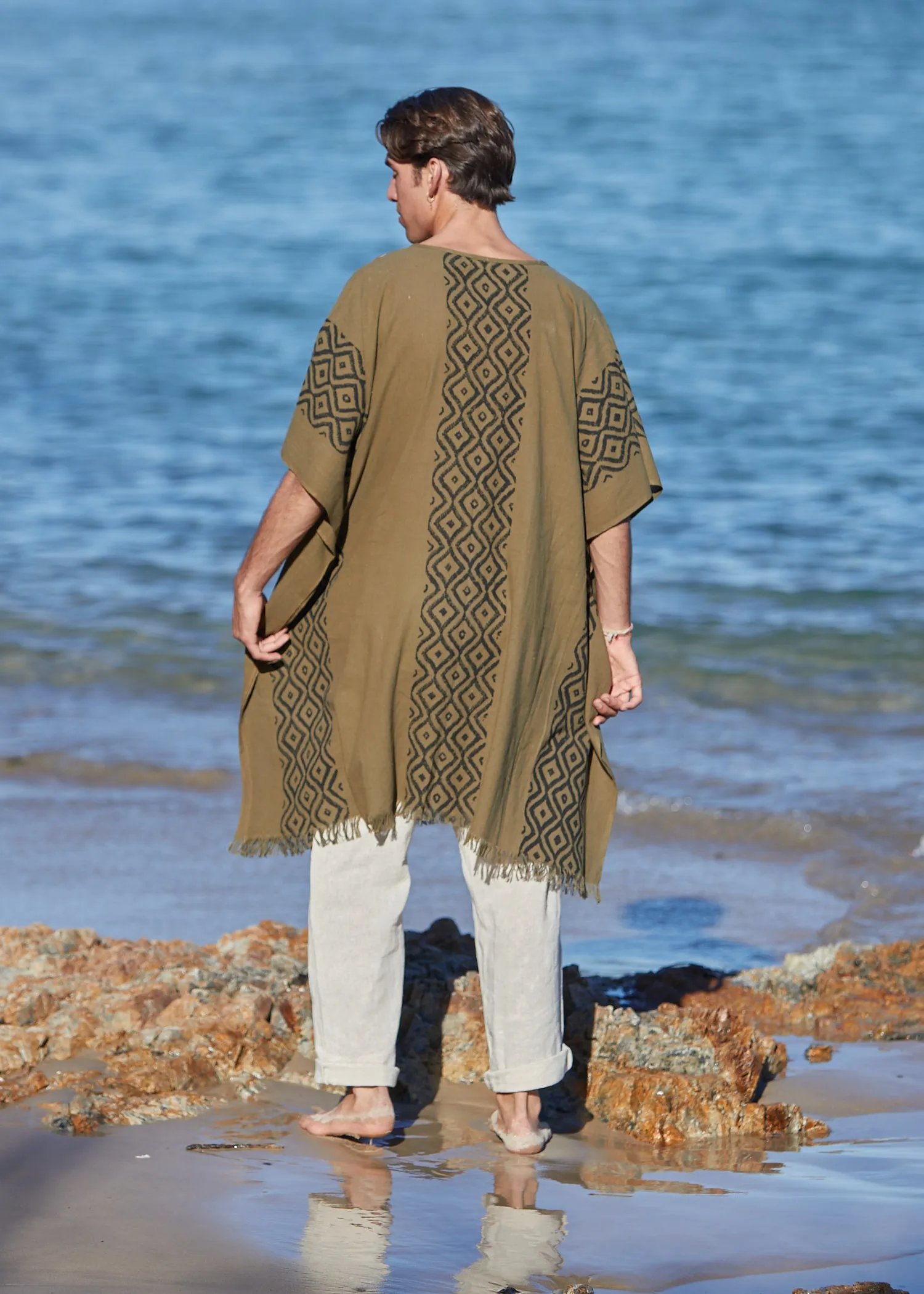 Earthy Block Print Kaftan for Men