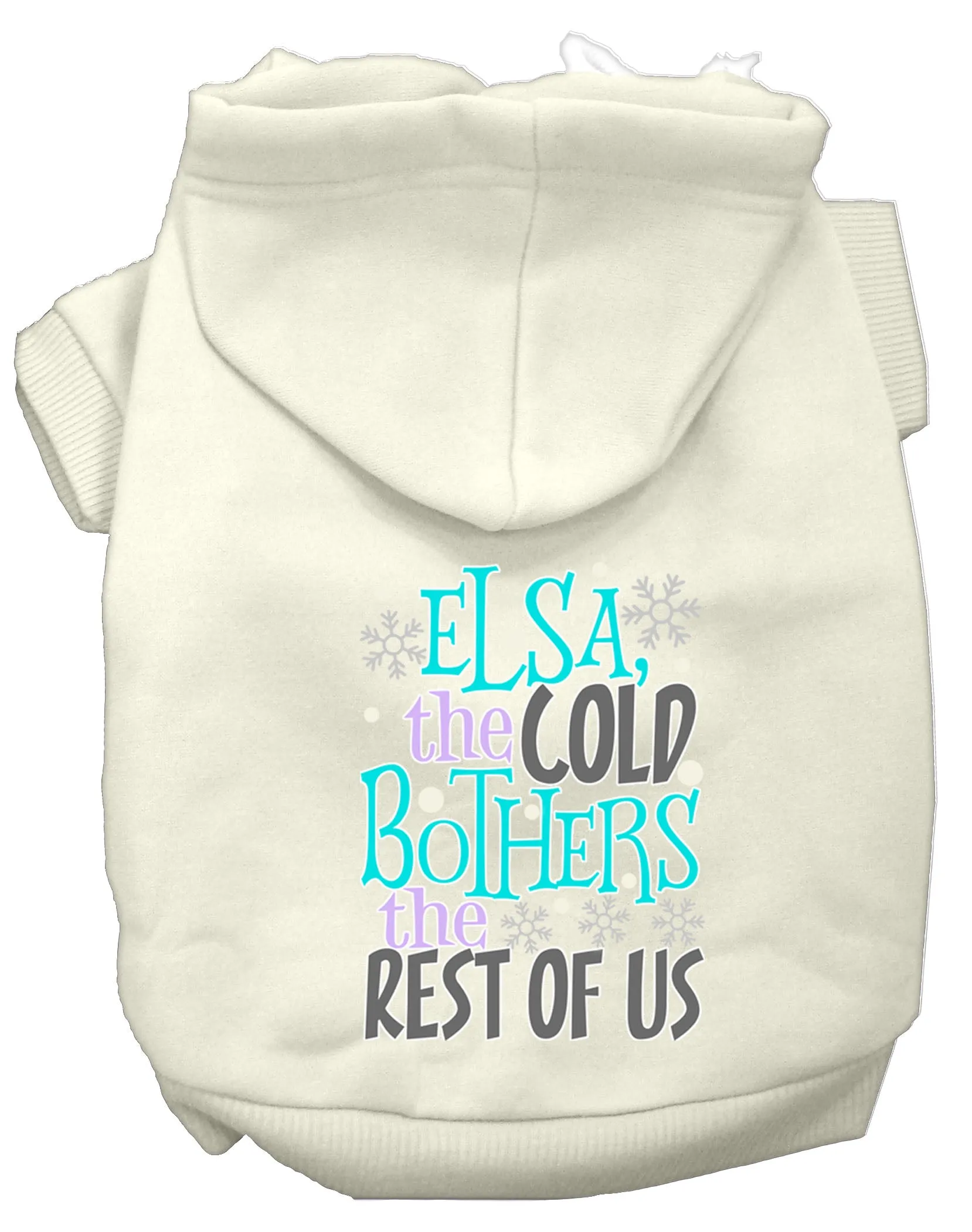 Elsa, The Cold Screen Print Dog Hoodie Cream Xxl