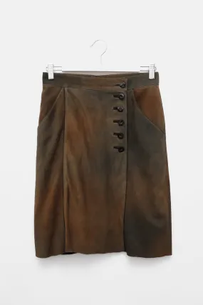 FADED BROWN SUEDE LEATHER VINTAGE SKIRT