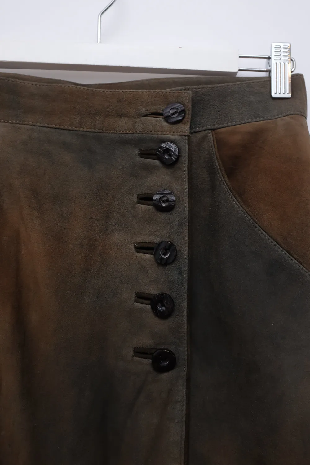 FADED BROWN SUEDE LEATHER VINTAGE SKIRT