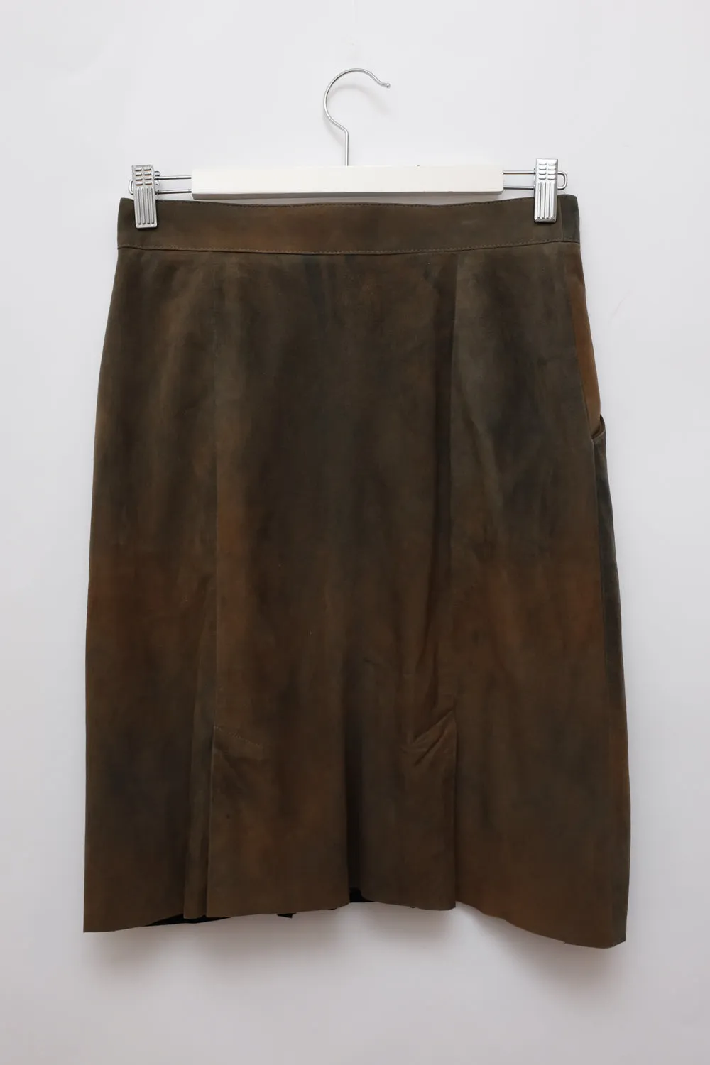 FADED BROWN SUEDE LEATHER VINTAGE SKIRT