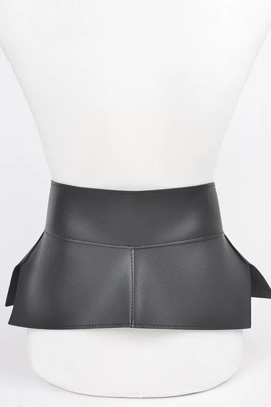 Faux Leather Metal Chain Skirt Belt