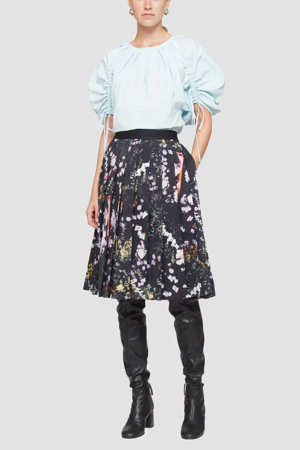 Floral Pleated Skirt