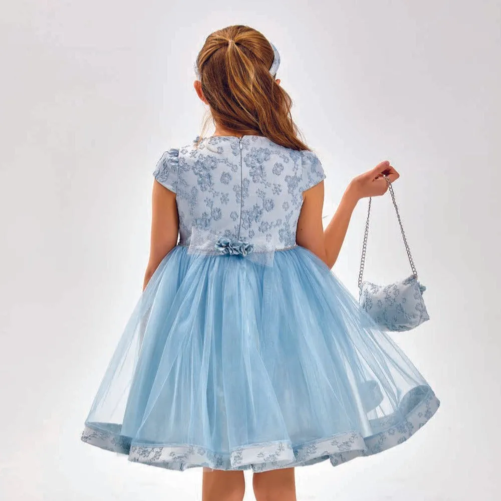 Girly Blue Girls Formal Dress