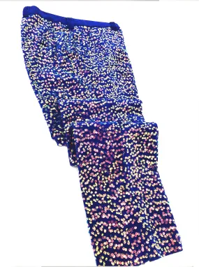 glitter pants men blue