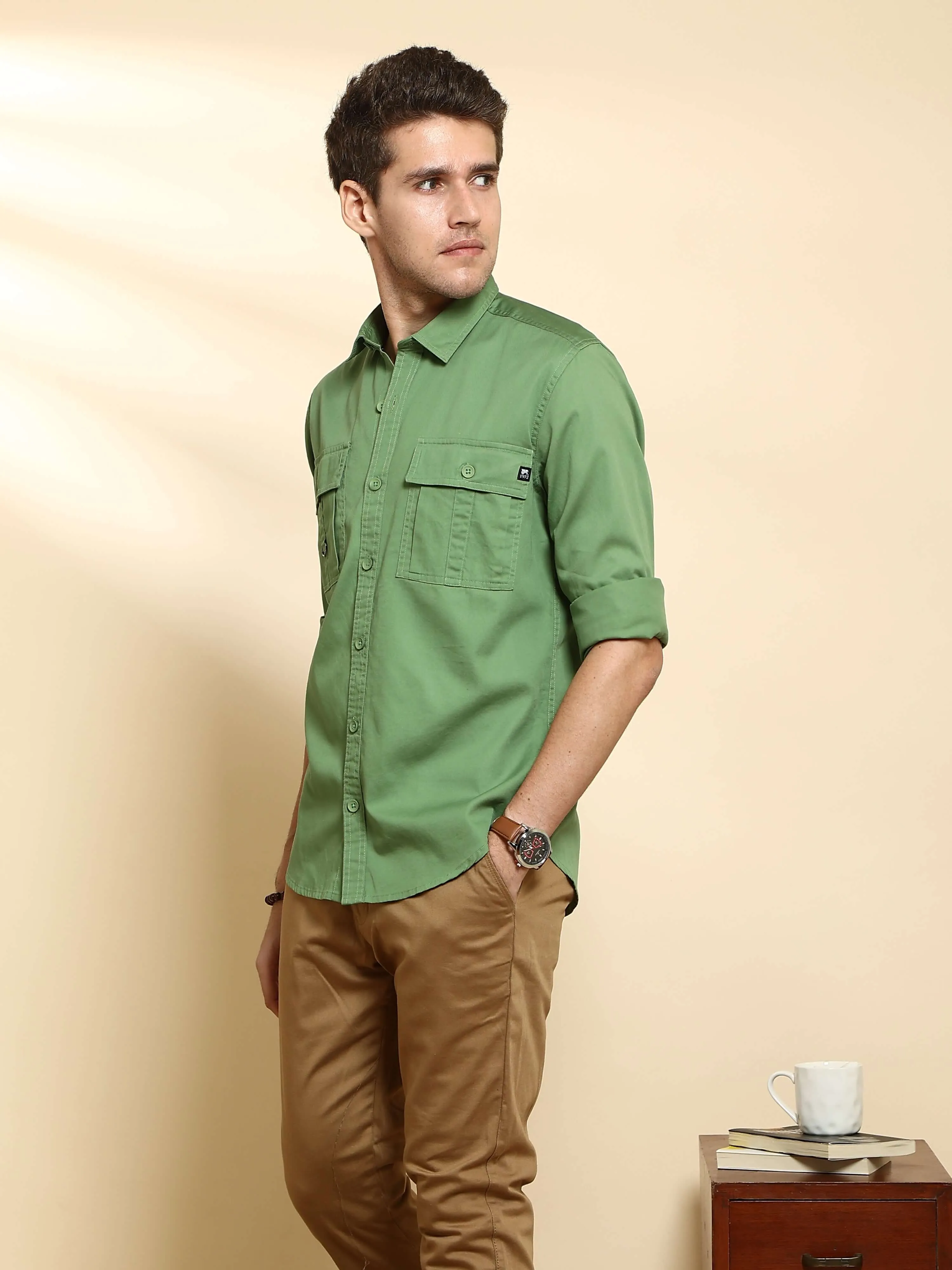 Green Cargo casual full sleeve shirt