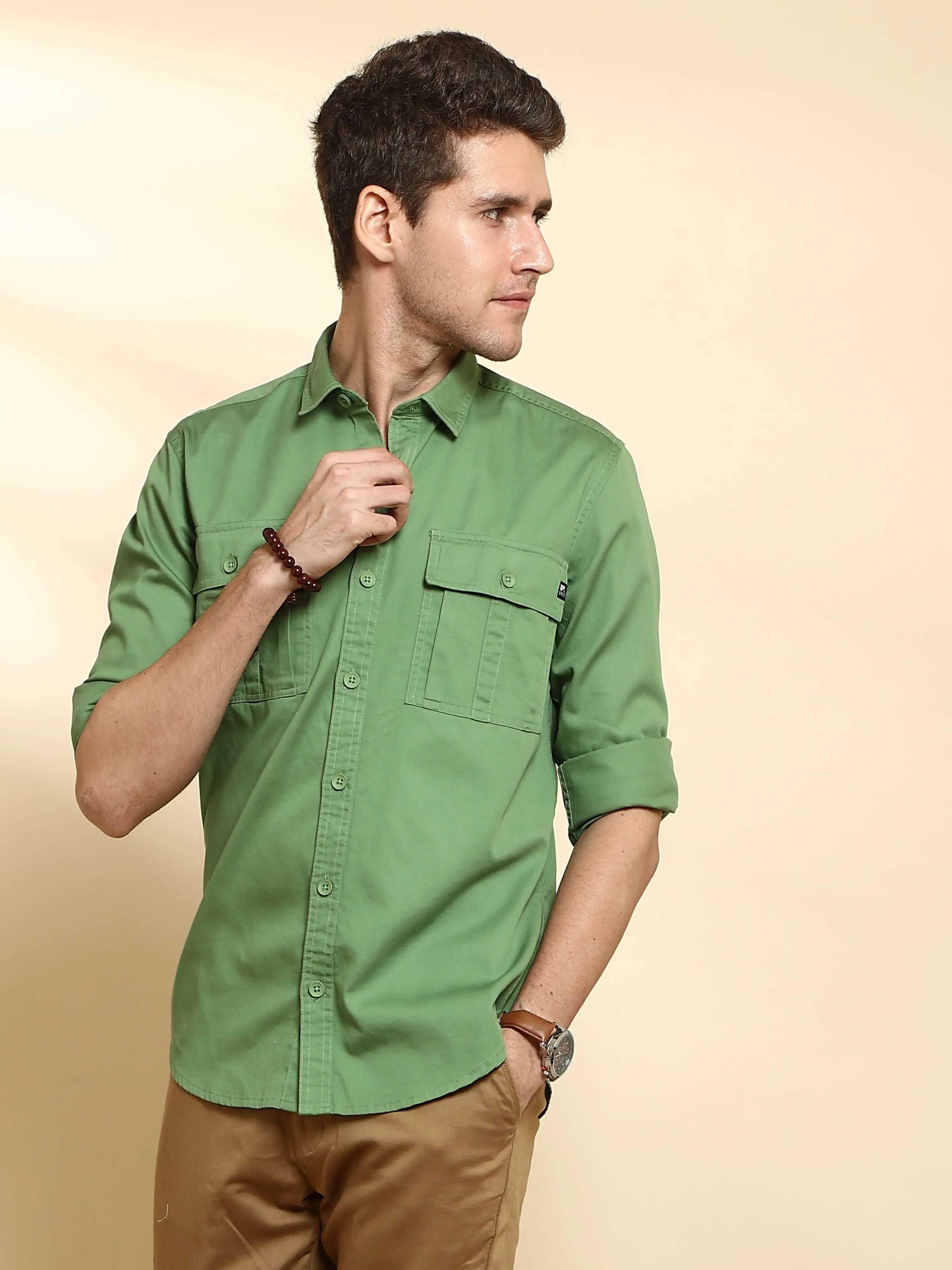 Green Cargo casual full sleeve shirt