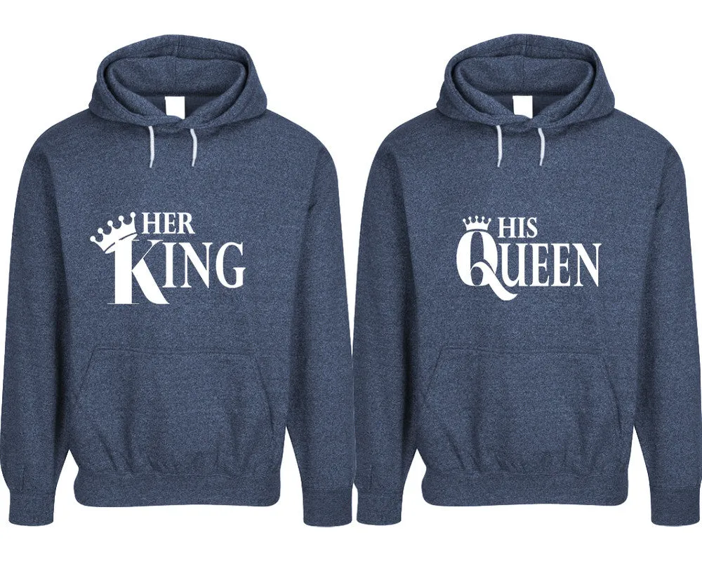 Her King His Queen Couple Matching Speckle Hoodies