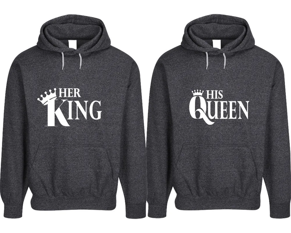 Her King His Queen Couple Matching Speckle Hoodies