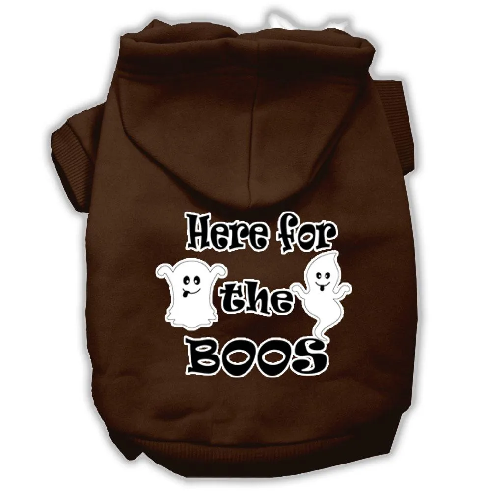 Here For The Boos Screenprint Dog Hoodie Brown M (12)