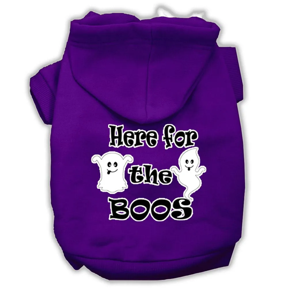 Here For The Boos Screenprint Dog Hoodie Purple Xxxl(20)