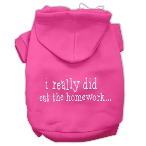 I really did eat the Homework Screen Print Pet Hoodies Bright Pink Size XL (16)