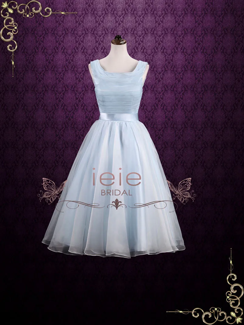 Ice Blue Short Tea Length Wedding Dress Formal Dress TERRY