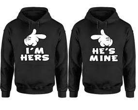 I'm Hers and He's Mine Couple Matching Pullover Hoodies