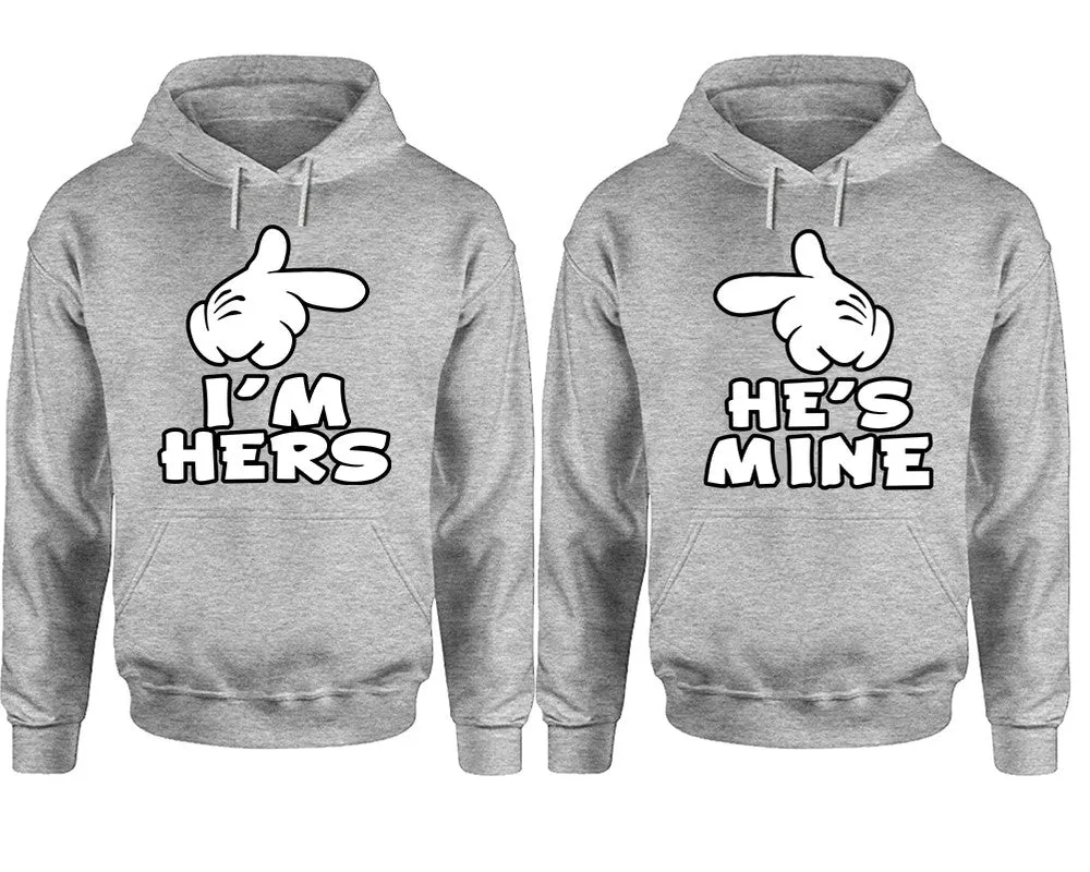 I'm Hers and He's Mine Couple Matching Pullover Hoodies