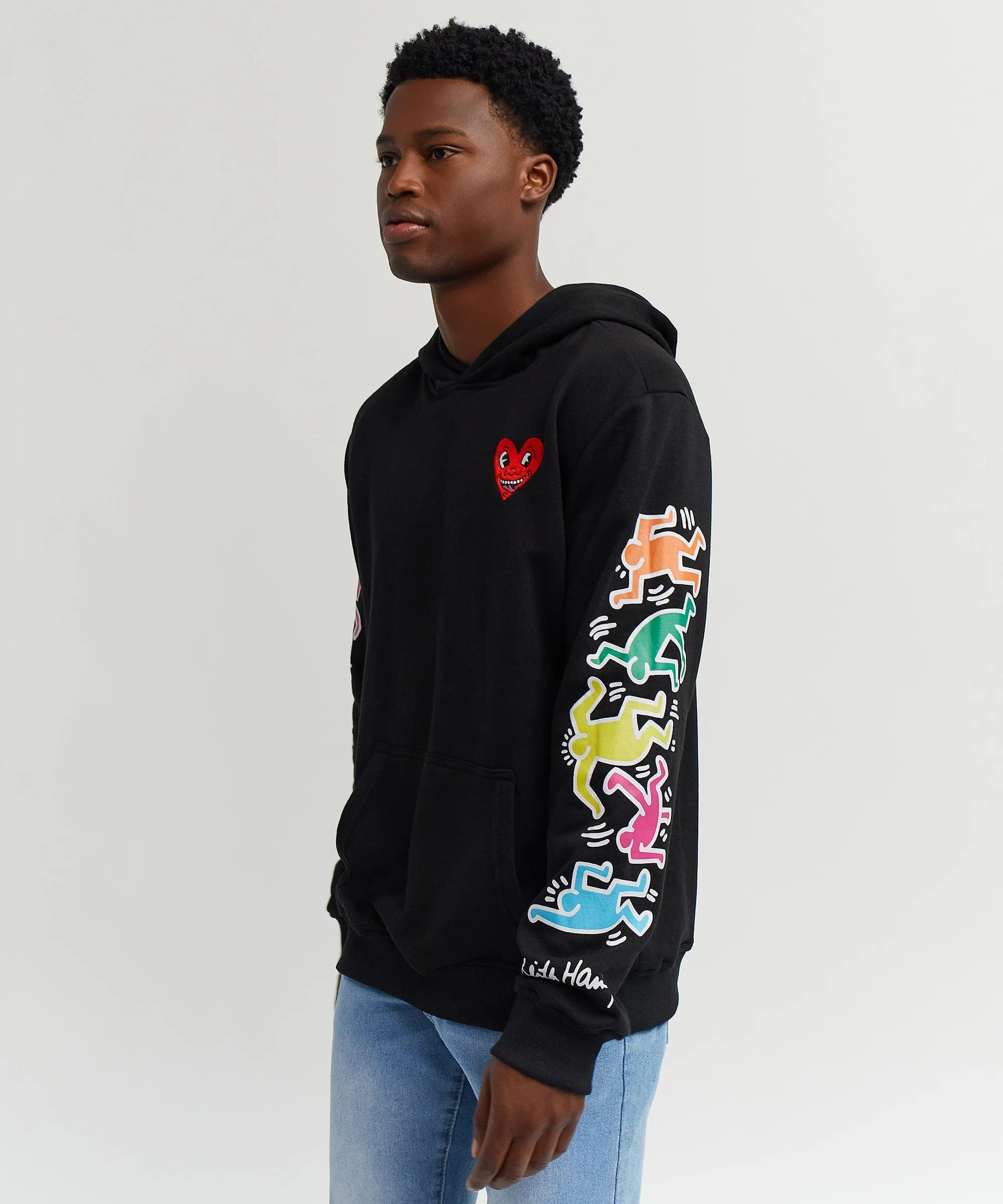 Keith Haring Heart Hoodie - Black