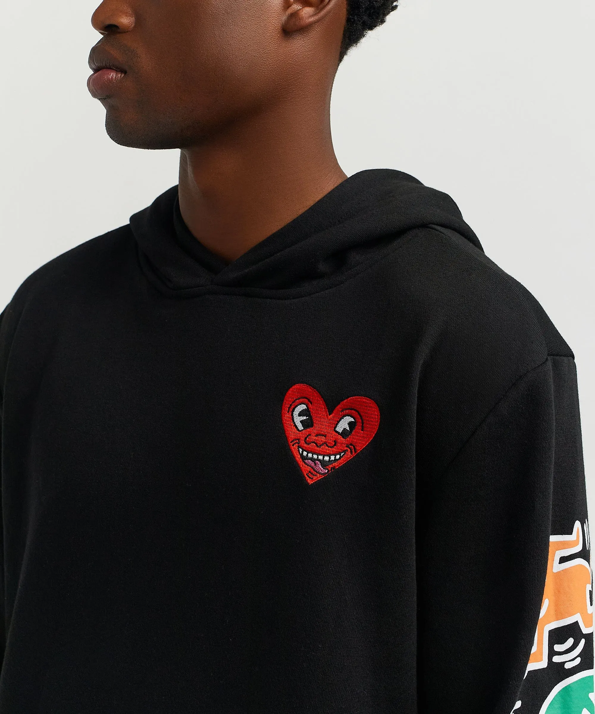 Keith Haring Heart Hoodie - Black