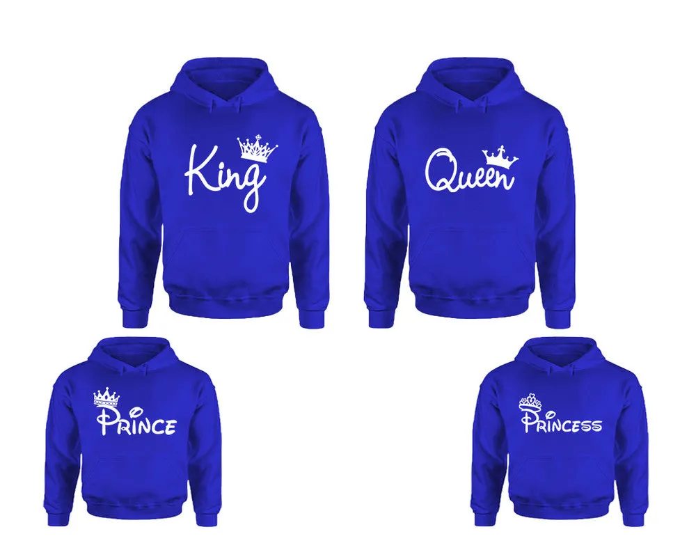 King and Queen Adult, Prince and Princess Youth Matching Pullover Hoodies