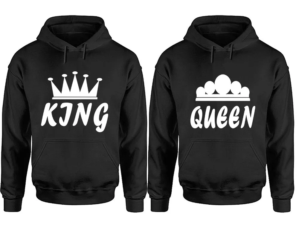 King Queen Couple Matching Pullover Hoodies