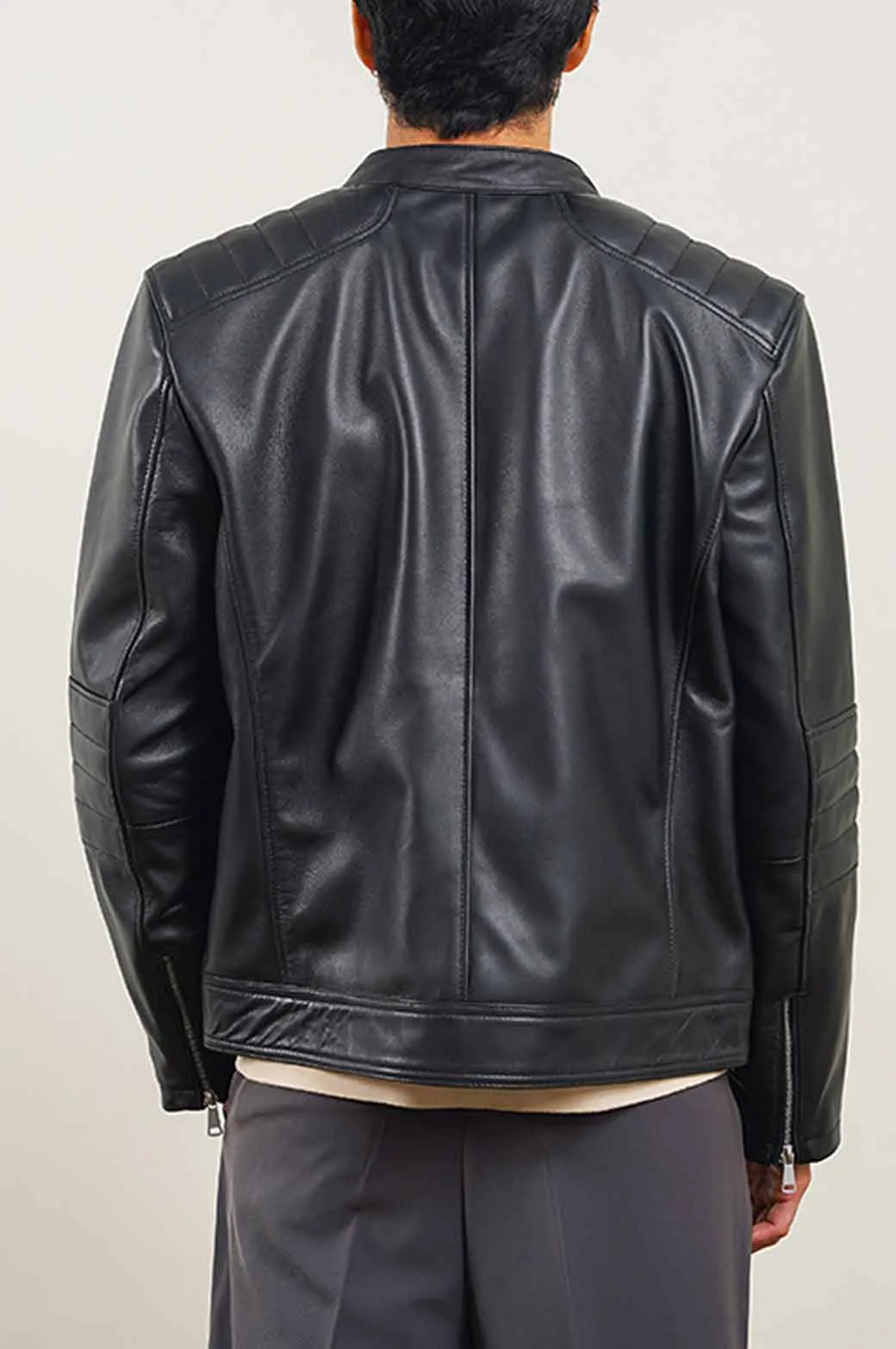 LEATHER BIKER JACKET