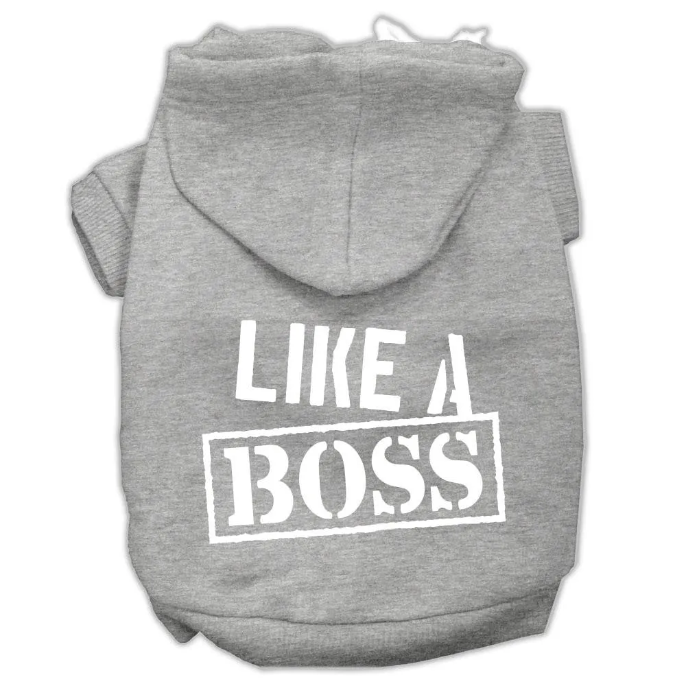 Like A Boss Screen Print Pet Hoodies Grey Size Xxxl (20)