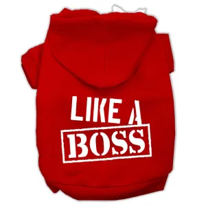 Like a Boss Screen Print Pet Hoodies Red Size XL (16)