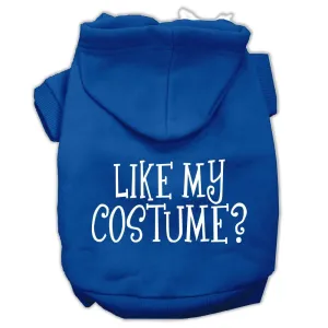 Like My Costume? Screen Print Pet Hoodies Blue Size S (10)