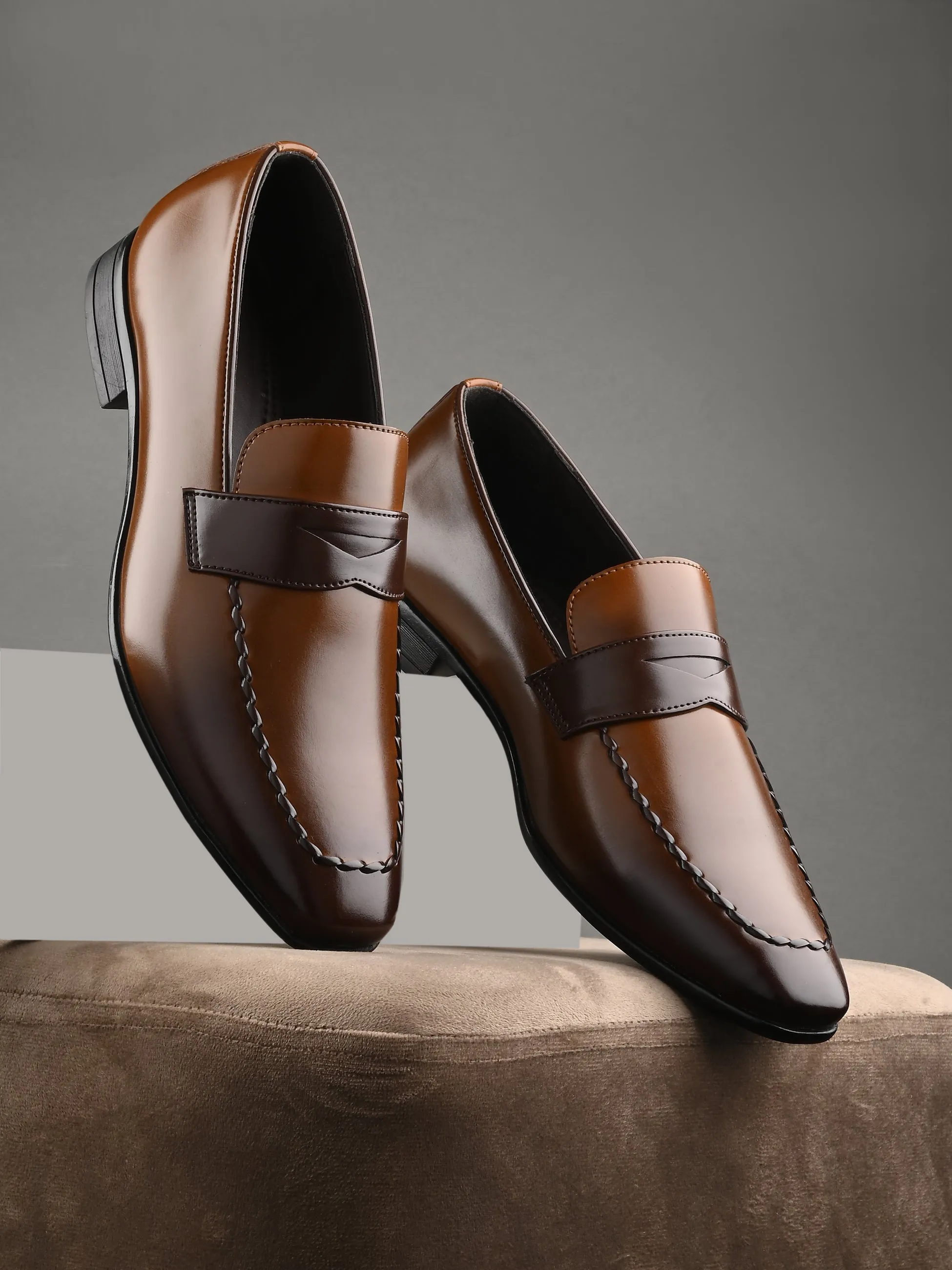 Luwak Tan Formal Slip-Ons