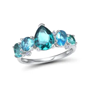 Luxury Designer Aquamarine Crystal Ring