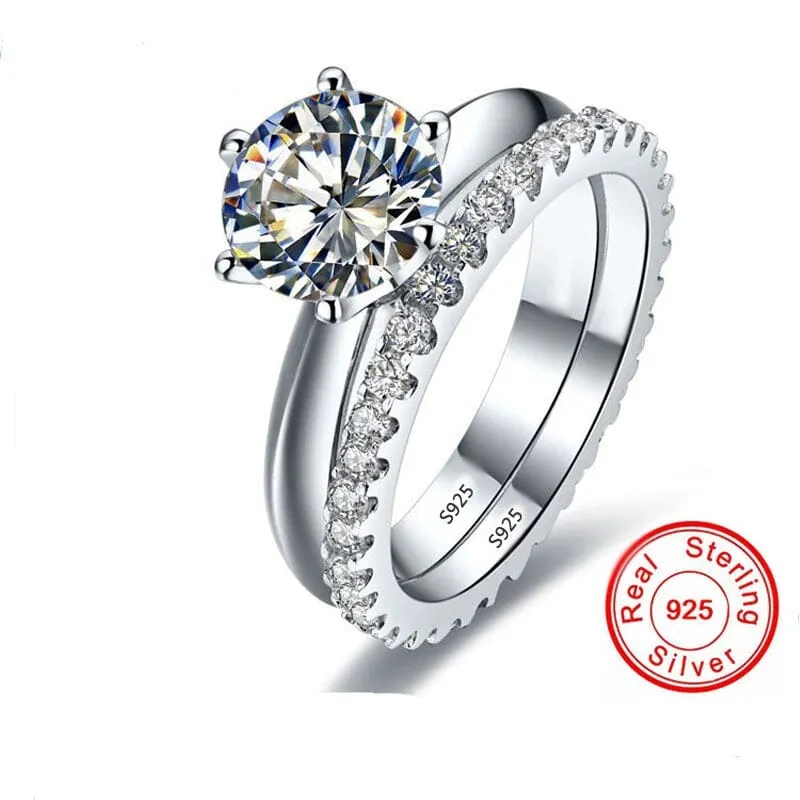 Luxury Diamond Stackable Ring Set - 925 Sterling Silver