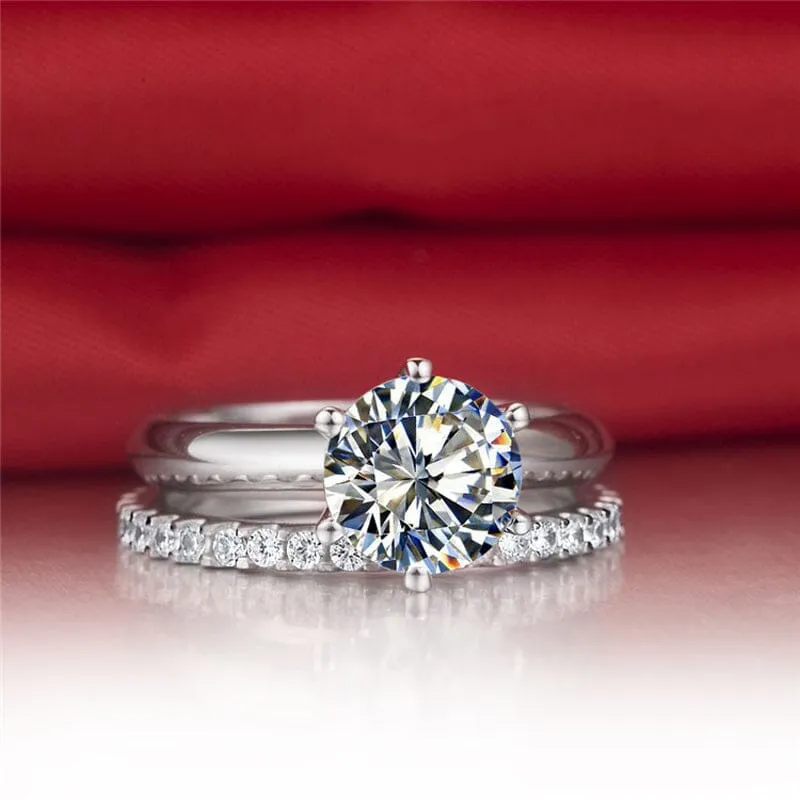 Luxury Diamond Stackable Ring Set - 925 Sterling Silver