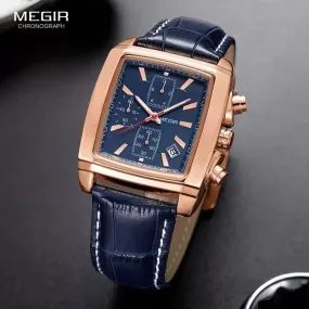 MEGIR Men Top Brand Luxury Rectangle Quartz  Watches