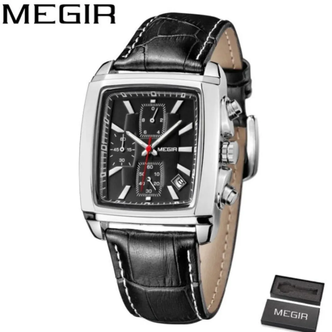 MEGIR Men Top Brand Luxury Rectangle Quartz  Watches