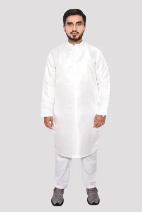 Men Jamawar Kurta White