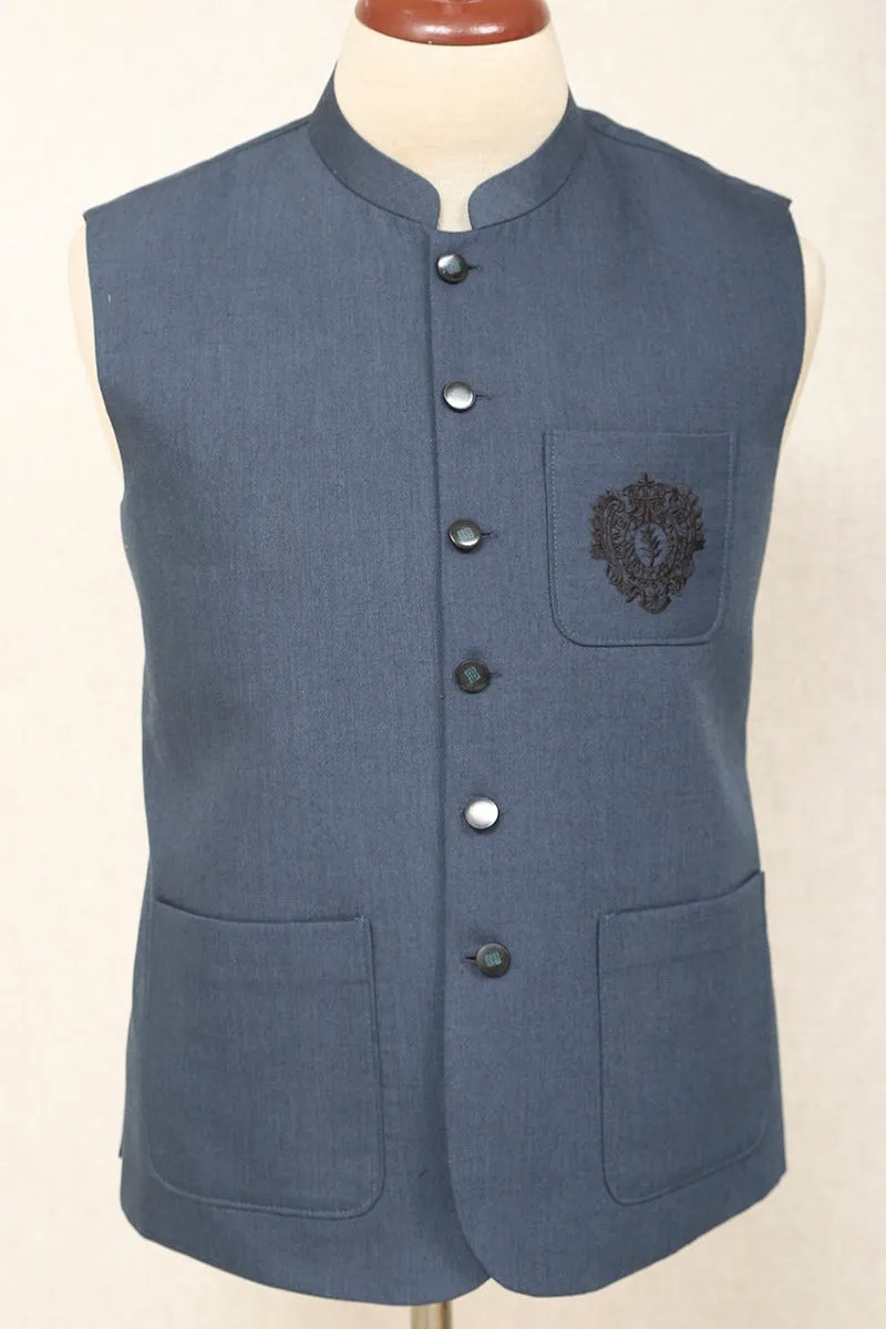 Men Premium Motif Design Waistcoat Zink