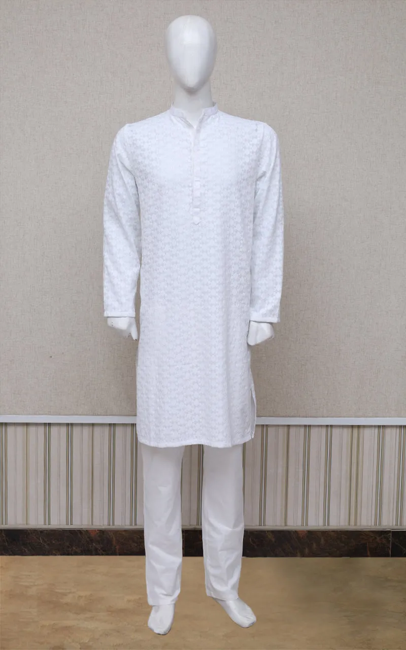 Men Premium Shiffly Kurta White