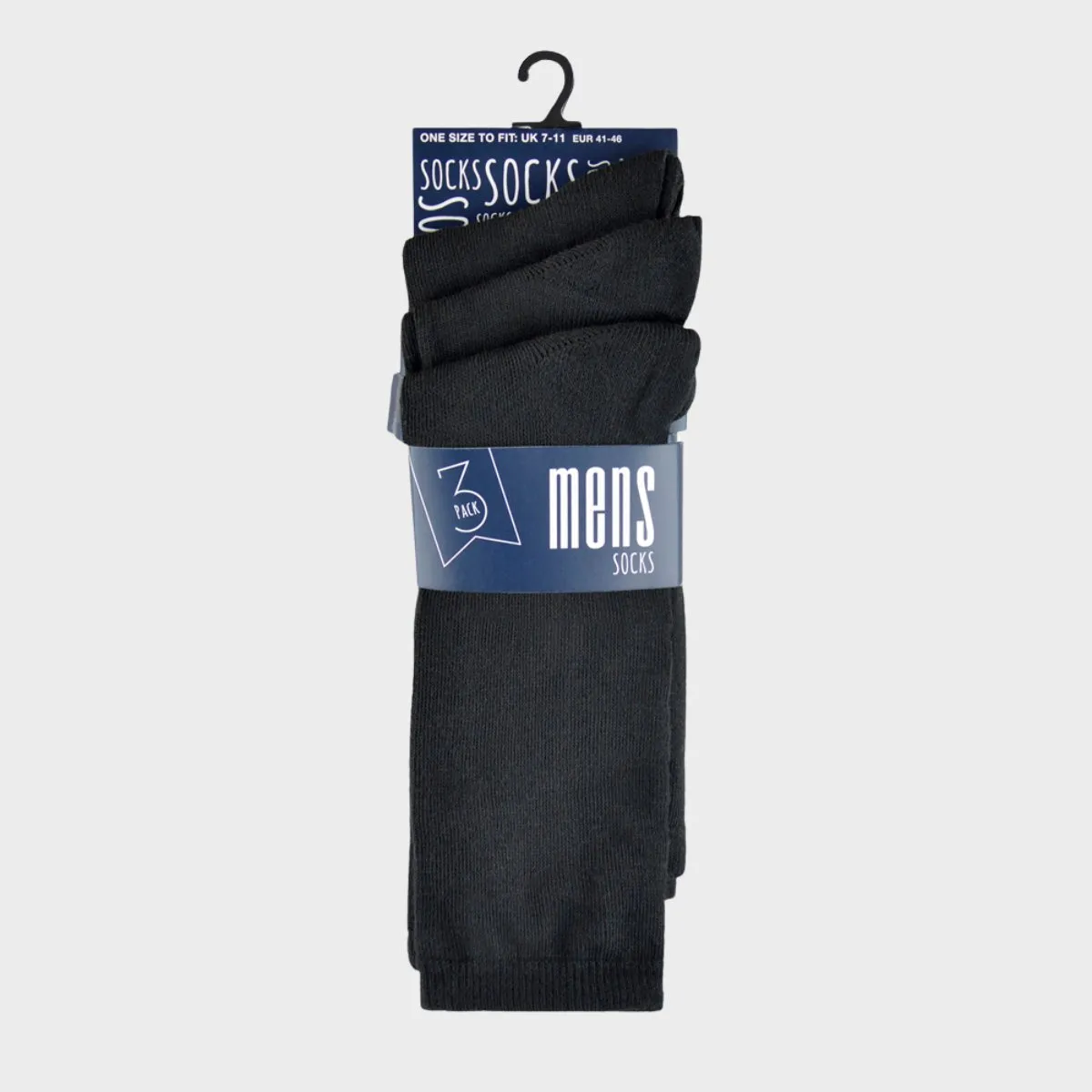 Men`s Classic 3pk Black Socks