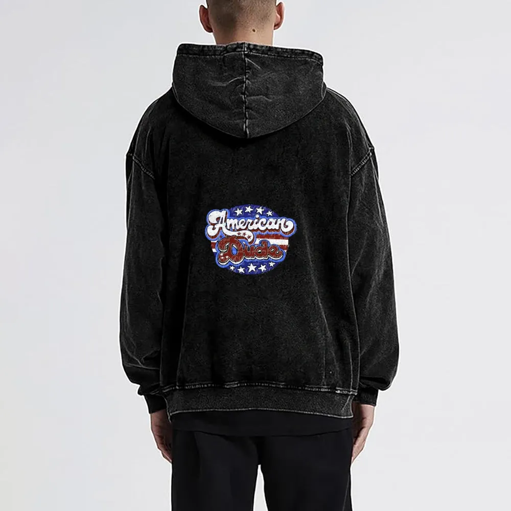 Mens Vintage American Flag Hoodies