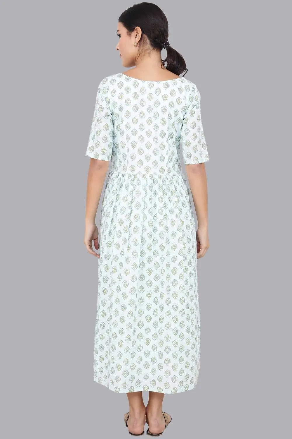 Mint Gathered Maxi Dress for Women