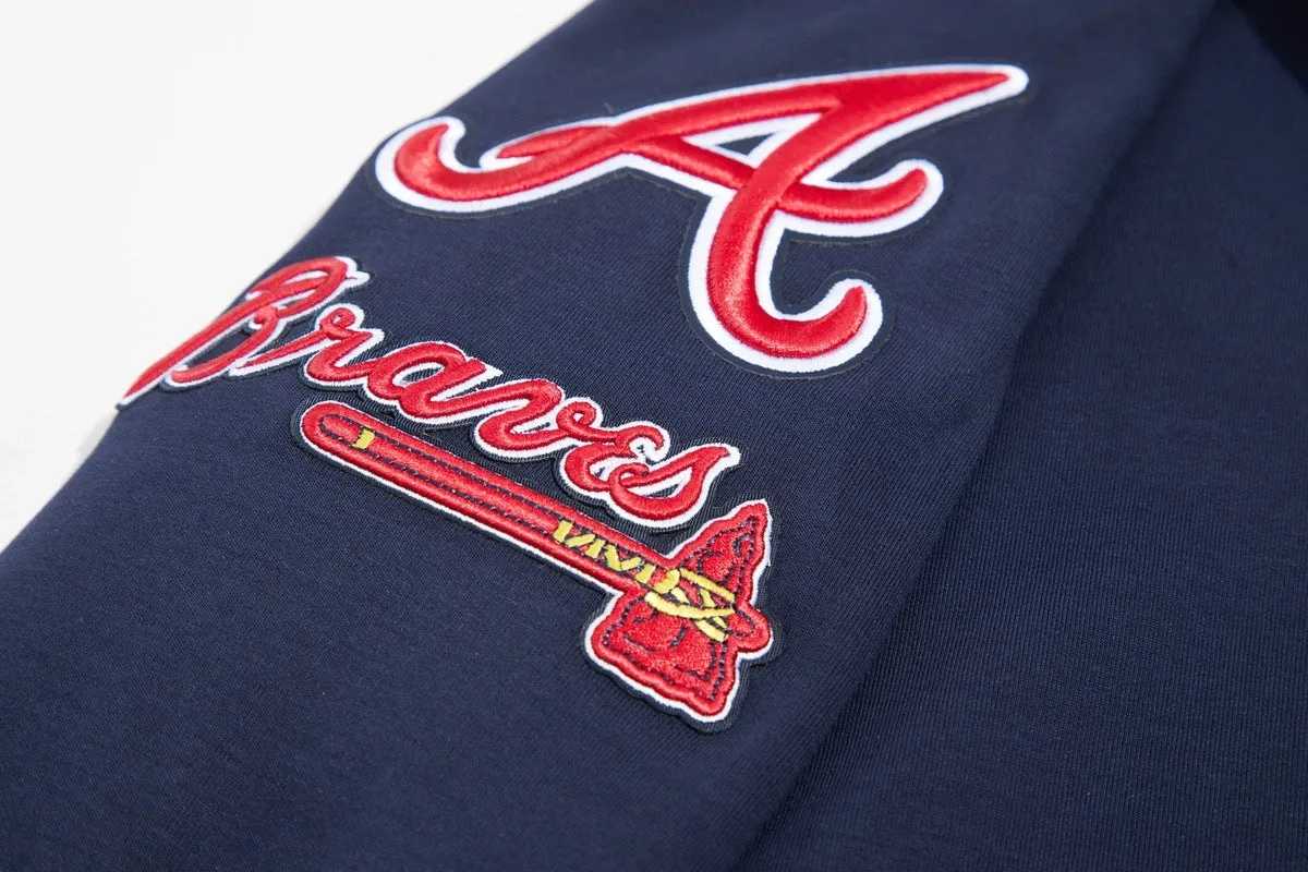 MLB ATLANTA BRAVES CLASSIC CHENILLE MEN'S PO HOODIE (MIDNIGHT NAVY)