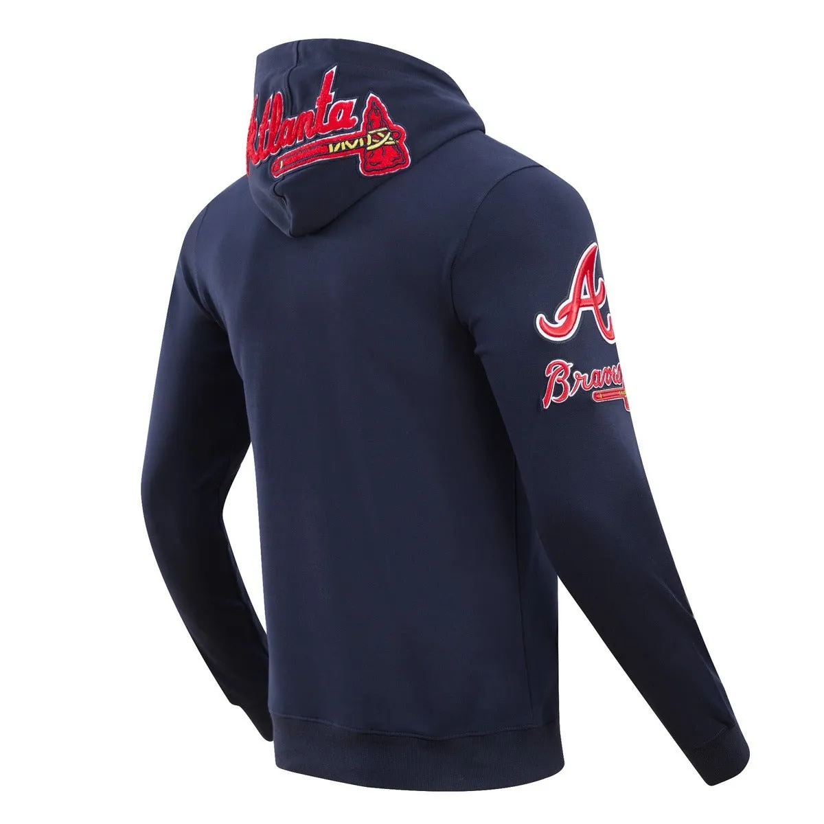 MLB ATLANTA BRAVES CLASSIC CHENILLE MEN'S PO HOODIE (MIDNIGHT NAVY)