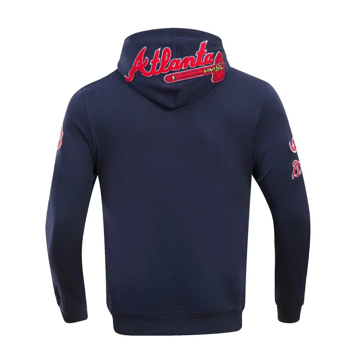 MLB ATLANTA BRAVES CLASSIC CHENILLE MEN'S PO HOODIE (MIDNIGHT NAVY)