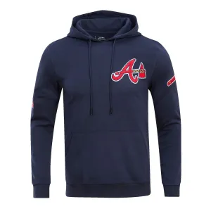 MLB ATLANTA BRAVES CLASSIC CHENILLE MEN'S PO HOODIE (MIDNIGHT NAVY)