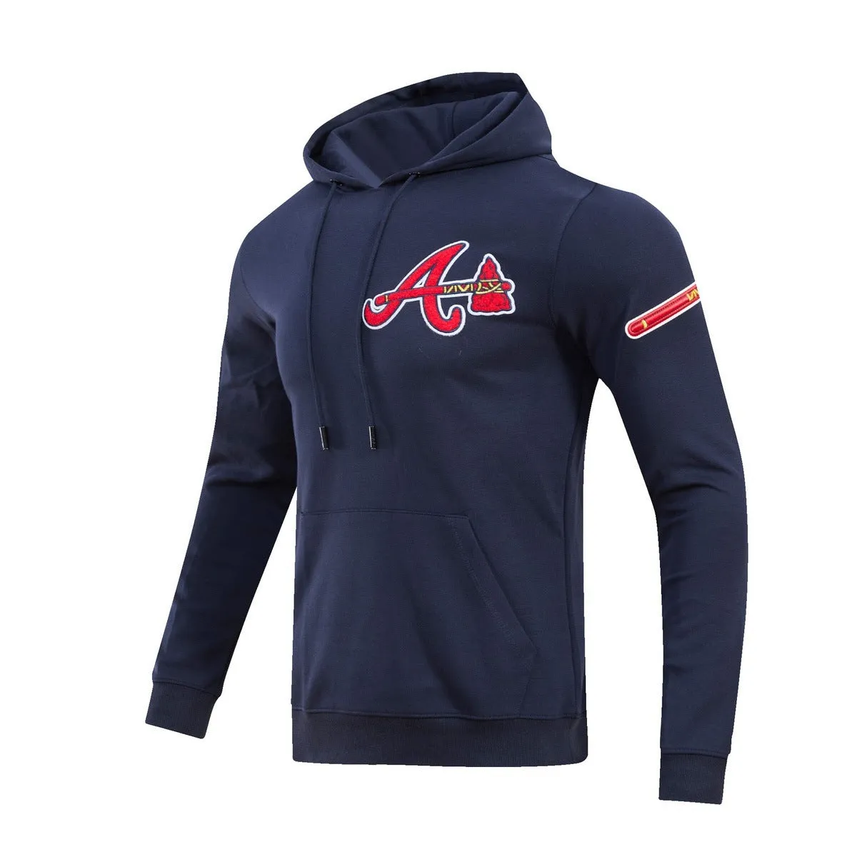 MLB ATLANTA BRAVES CLASSIC CHENILLE MEN'S PO HOODIE (MIDNIGHT NAVY)