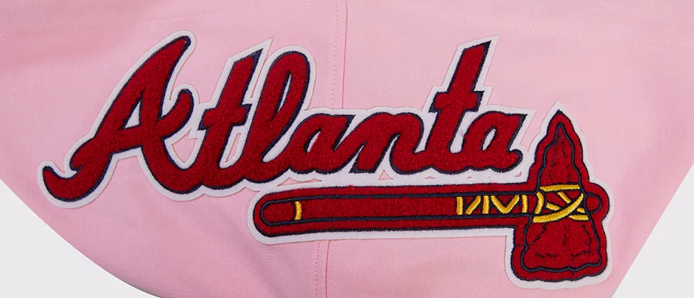 MLB ATLANTA BRAVES CLASSIC CHENILLE MEN'S PO HOODIE (PINK)