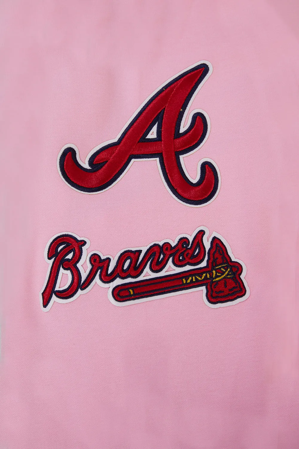 MLB ATLANTA BRAVES CLASSIC CHENILLE MEN'S PO HOODIE (PINK)