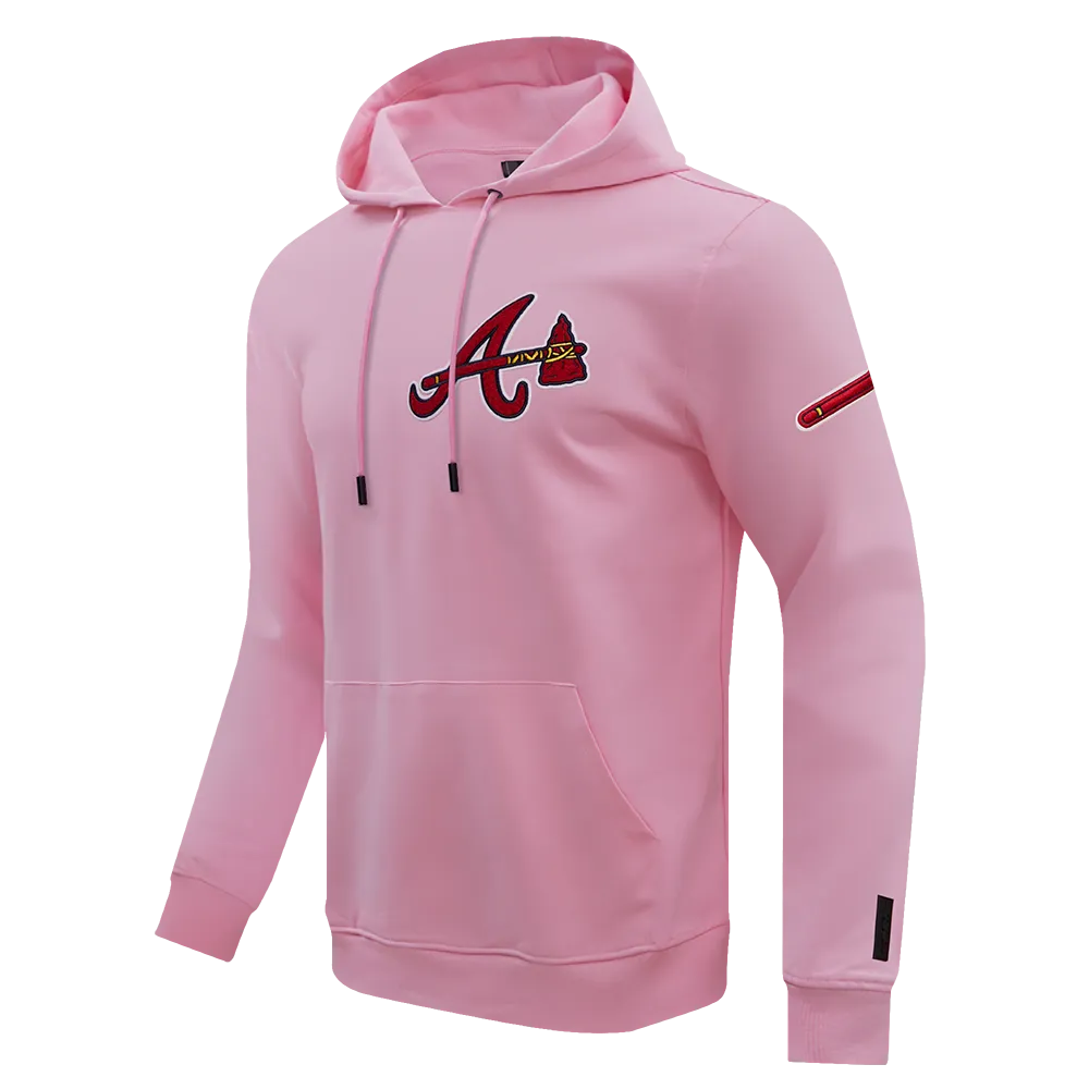 MLB ATLANTA BRAVES CLASSIC CHENILLE MEN'S PO HOODIE (PINK)