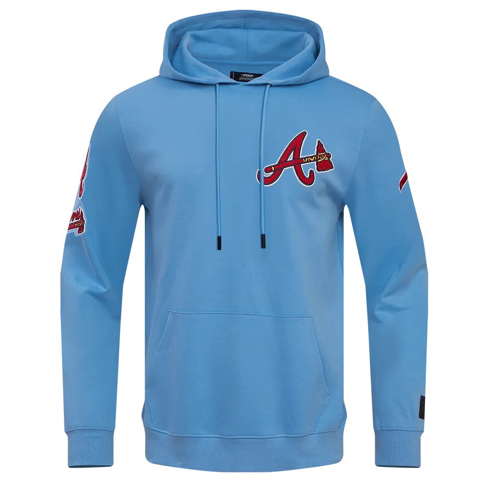 MLB ATLANTA BRAVES CLASSIC CHENILLE MEN'S PO HOODIE (UNIVERSITY BLUE)