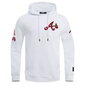 MLB ATLANTA BRAVES CLASSIC CHENILLE MEN'S PO HOODIE (WHITE)