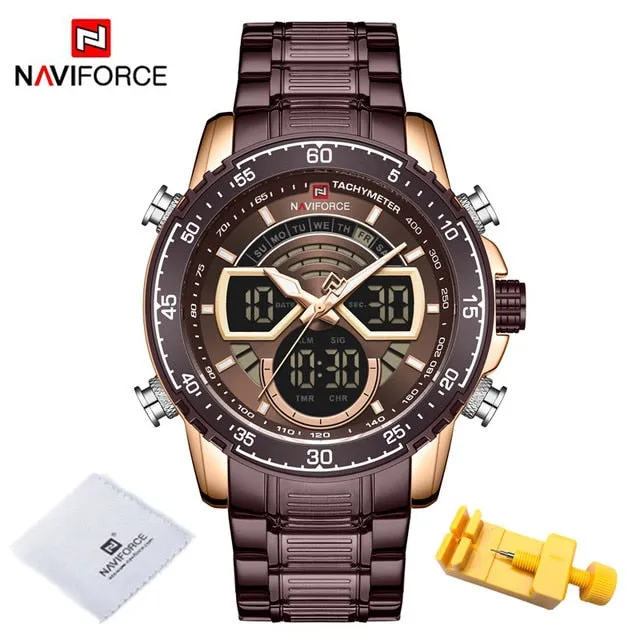 NAVIFORCE Dual Display Waterproof Luxury Men's Watch